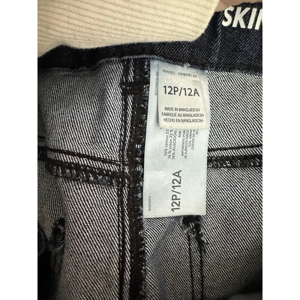 OshKosh B'gosh Jeans Girls 12P‎ Dark Wash Skinny Adjustable Waist Denim